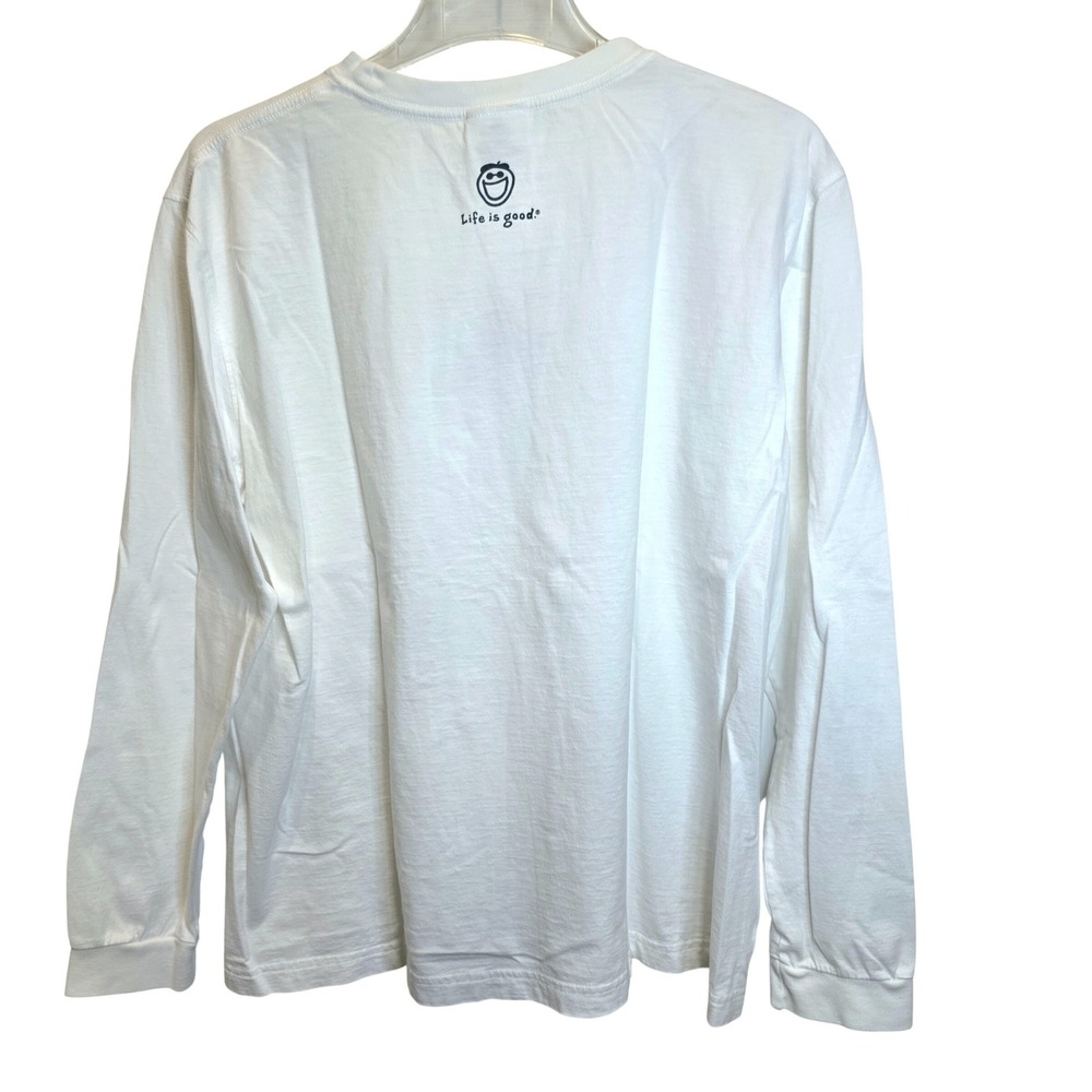 VTG Life is Good Long Sleeve Tee Womens Sz Large White Mountain Theme - Picture 3 of 10